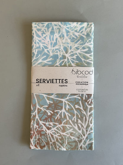 4 Serviettes de Table - Corail
